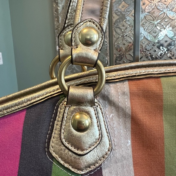 Coach Poppy Legacy Stripe Large Rocker Bag - Picture 6 of 16